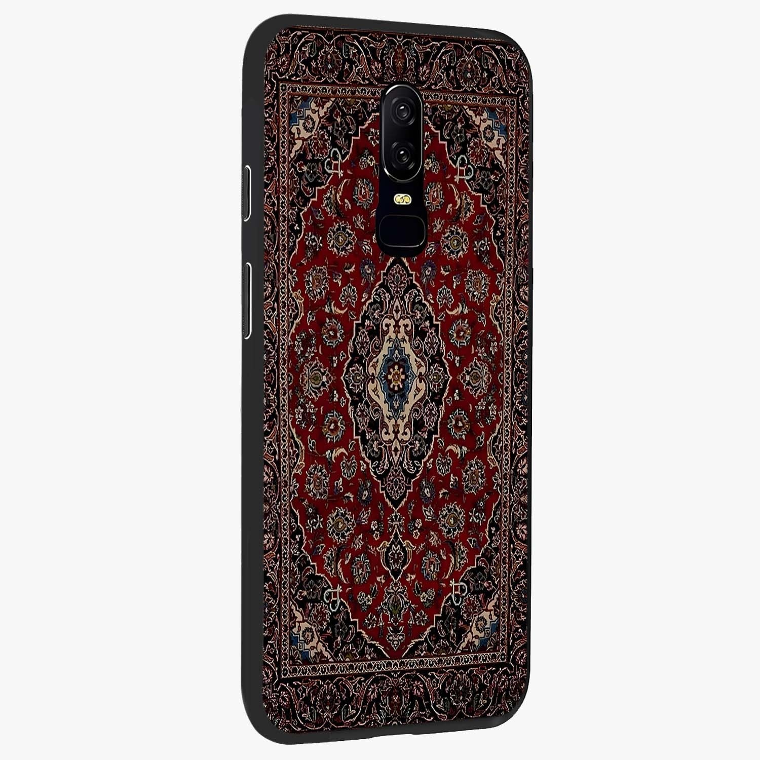Heritage Carpet Royale Glass Case upright view showcasing detailed ornamental artwork with luxurious traditional theme.