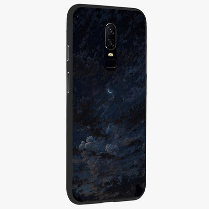 Lunar Veil Silence Glass Case upright view showcasing calm moon themed artwork with serene night atmosphere.