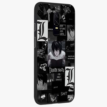 Midnight Chaos Mind Glass Case upright view showcasing expressive abstract artwork with bold dark theme.