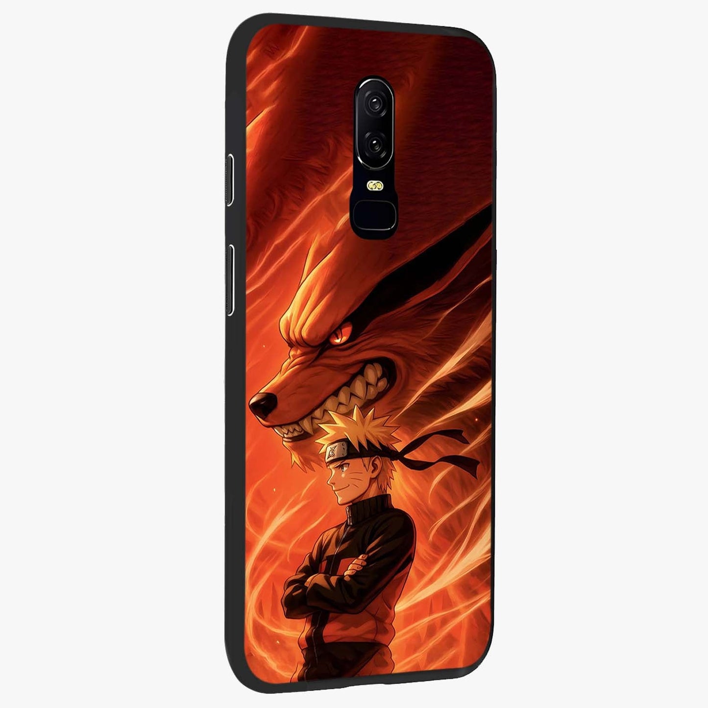 Nine Tails Legacy Glass Case upright view showcasing dramatic nine-tails artwork with intense anime themed design.