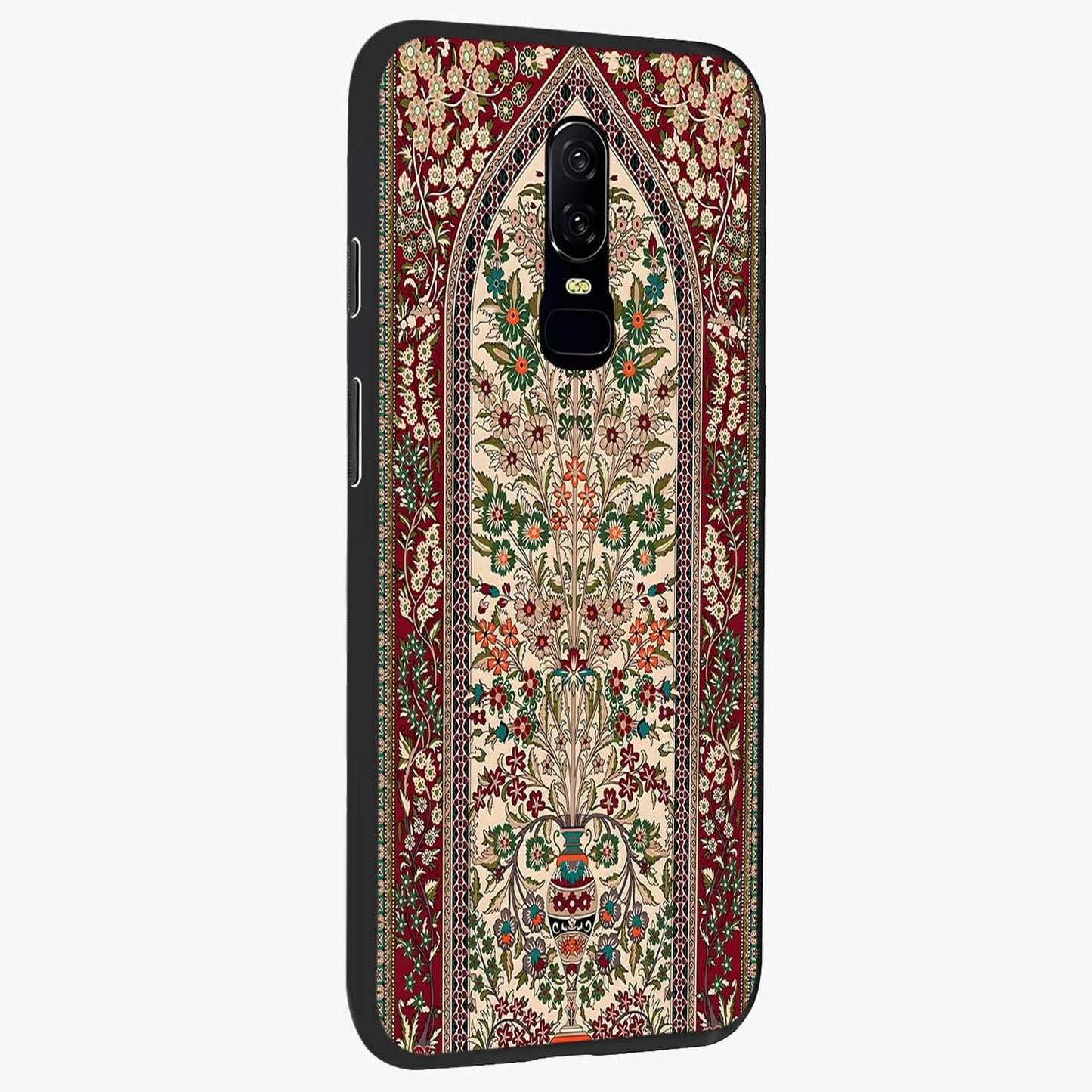 Persian Inspired Glass Case upright view showcasing decorative Persian artwork with rich heritage theme.