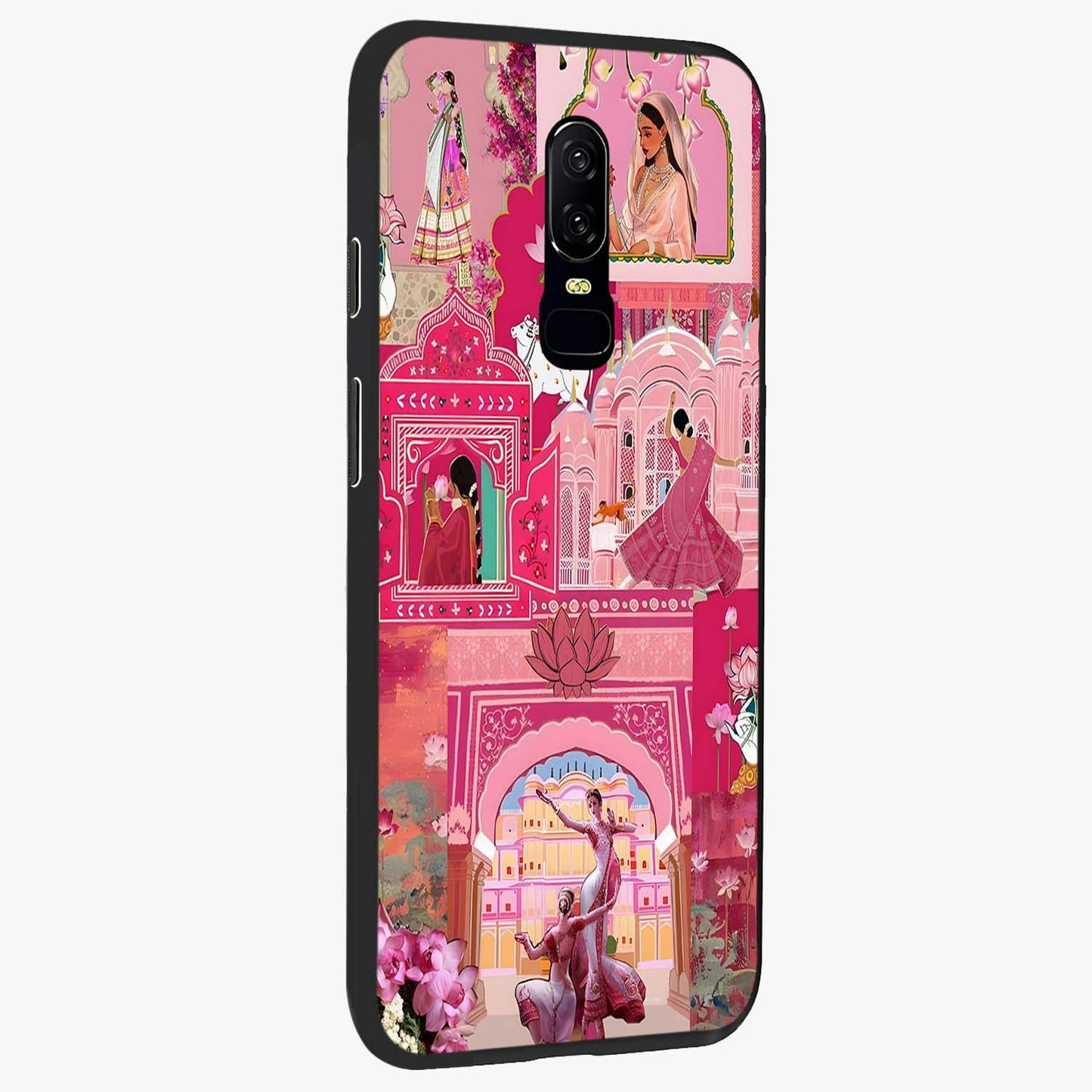 Pink Palace Muse Glass Case upright view showcasing artistic palace artwork with graceful royal theme.