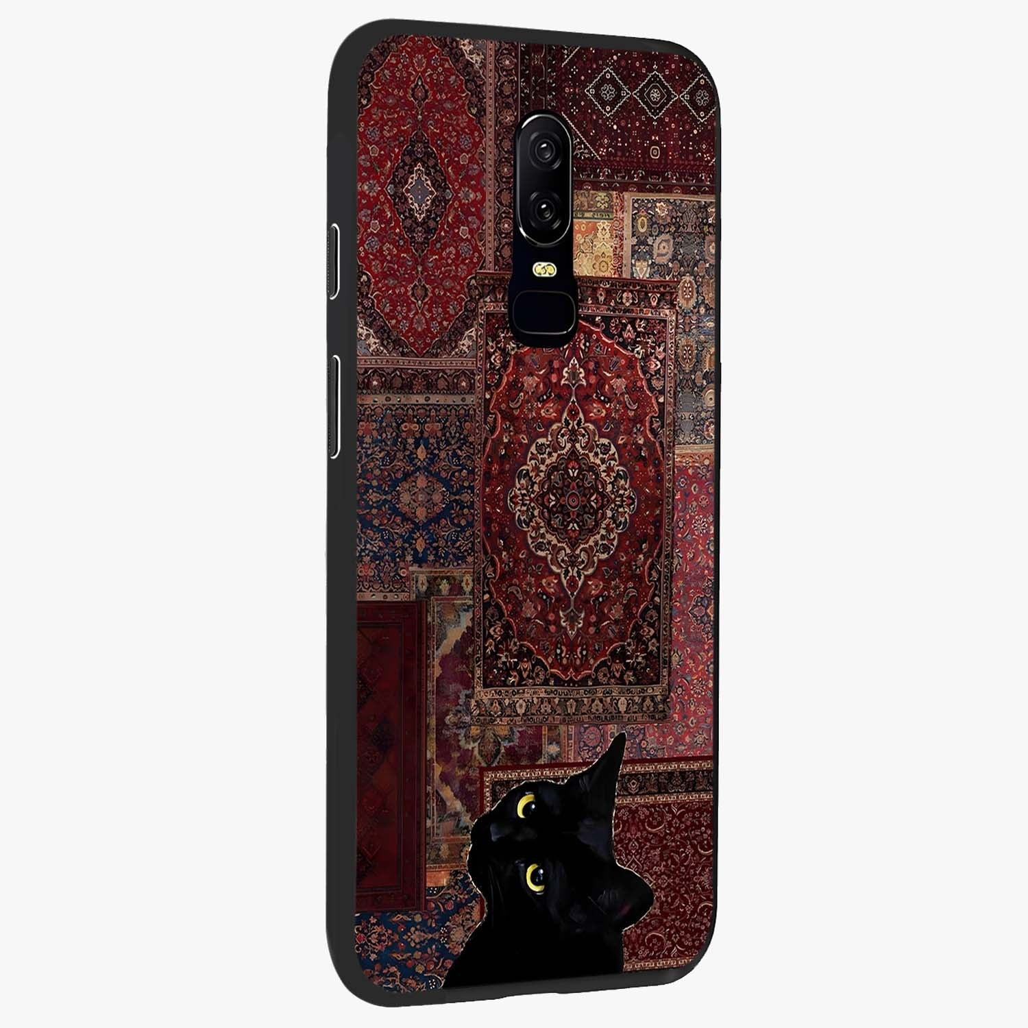 Regal Magic Cat Apple Glass Case upright view showcasing charming cat artwork with playful magical theme.