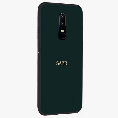 Sabr Minimal Patience Glass Case upright view showcasing calm minimalist artwork with motivational patience theme.