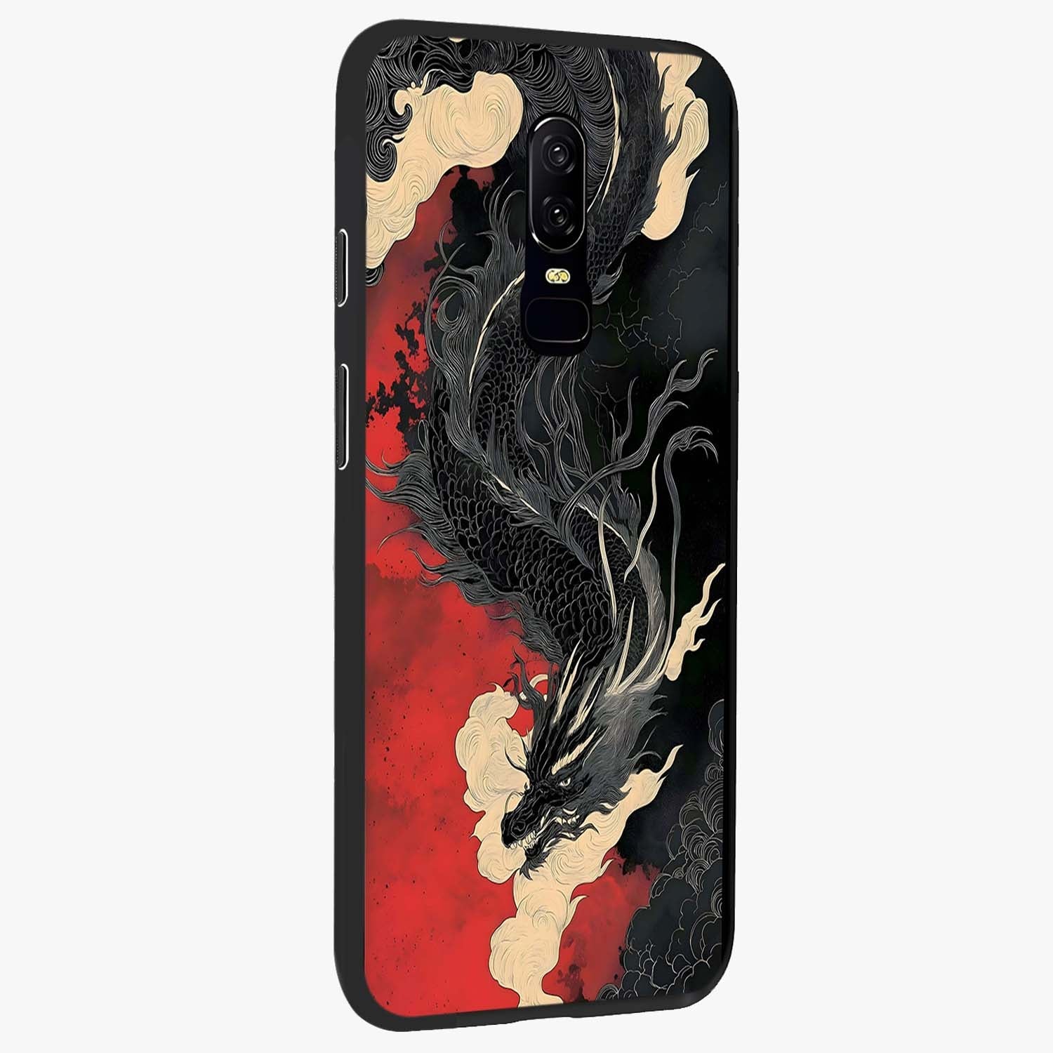 Shadow Dragon Fury Glass Case upright view showcasing intense dragon artwork with dramatic shadow theme.