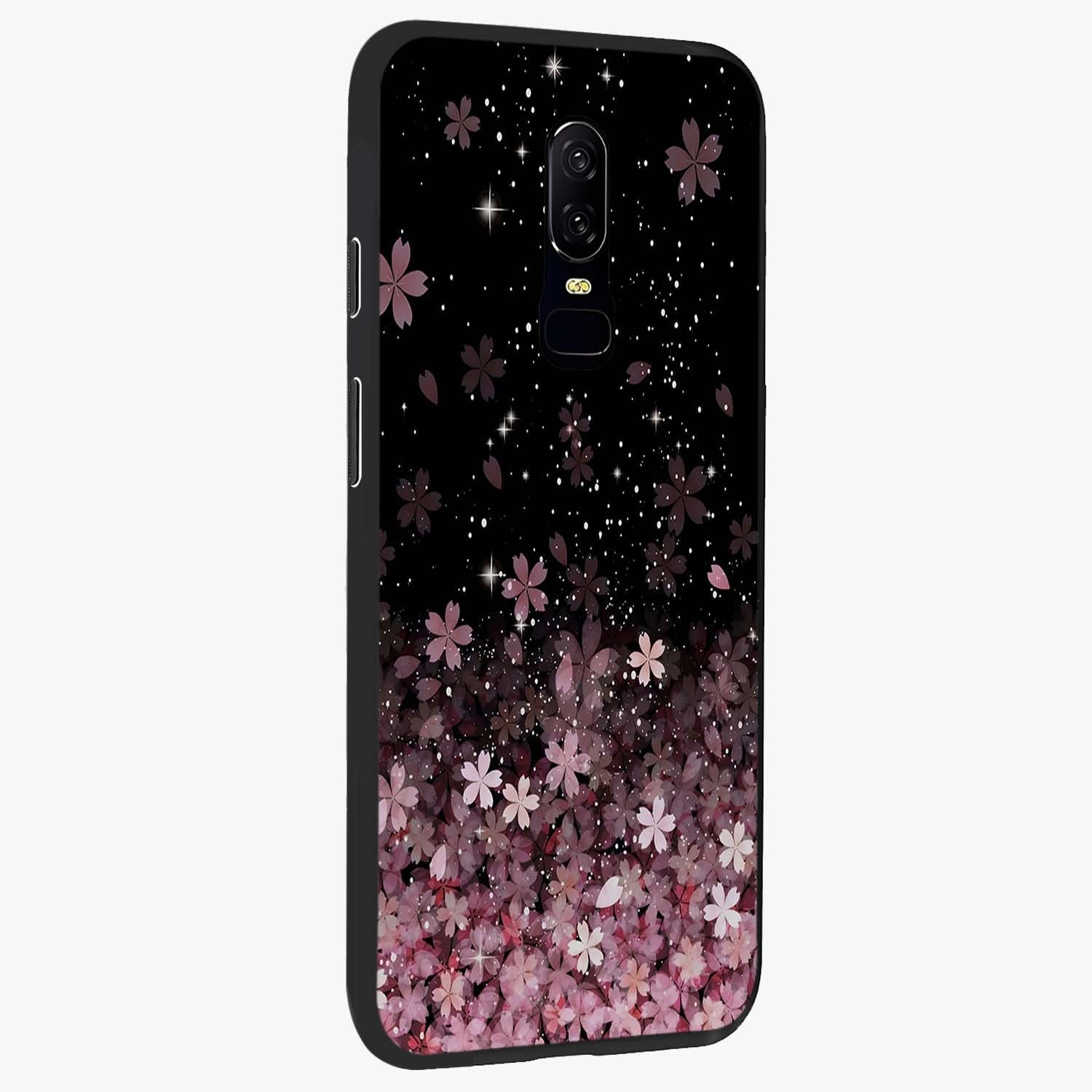 Small Starry Flowers Glass Case upright view showcasing charming floral artwork with dreamy starry theme.