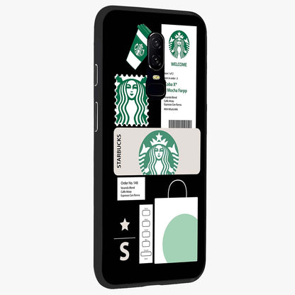 Starbucks Mocha Glass Case upright view showcasing trendy coffee inspired artwork with modern lifestyle theme.