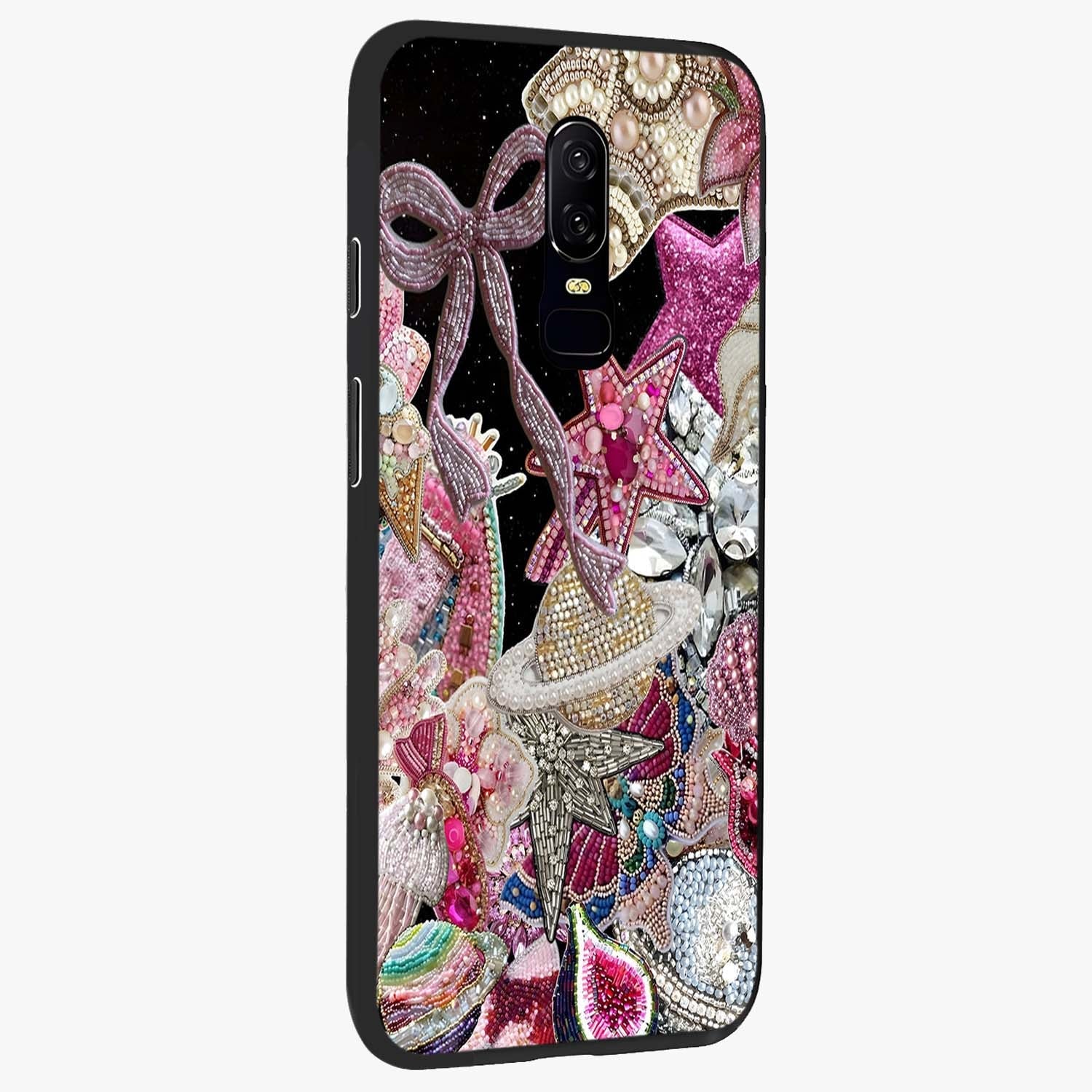 Starlit Jewel Dream Glass Case upright view showcasing radiant star inspired artwork with magical night theme.