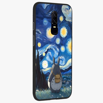 Totoro In Van Gogh Art Glass Case upright view showcasing creative character artwork with painterly artistic theme.