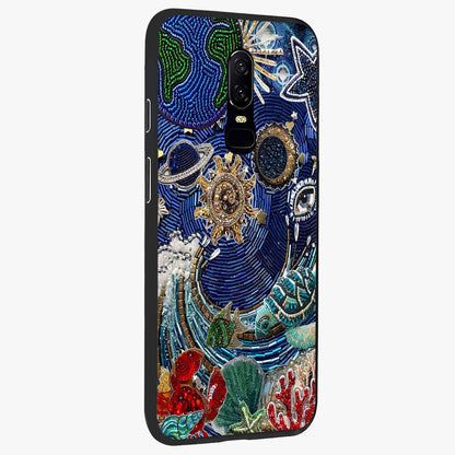 Universe Underwater Spark Glass Case upright view showcasing magical underwater galaxy artwork with vibrant cosmic theme.