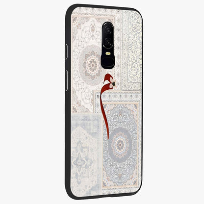 White Aesthetic Bow Glass Case upright view showcasing delicate ribbon bow artwork with cute minimalist theme.