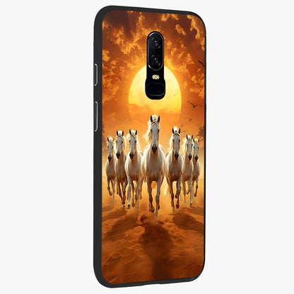 Wild Sunset Majesty Glass Case upright view showcasing dramatic sunset artwork with bold nature theme.