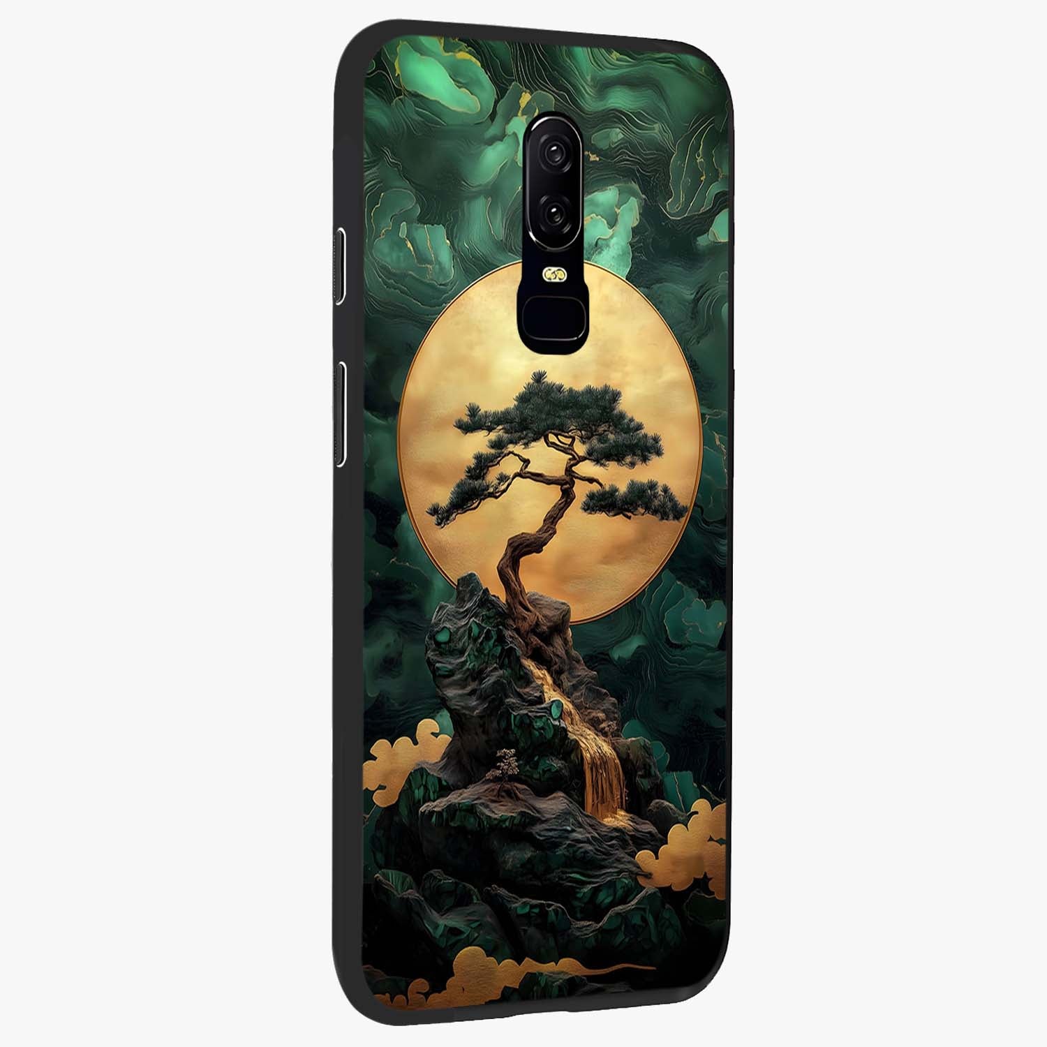 Zen Moon Rise Glass Case upright view showcasing serene moon artwork with tranquil night theme.