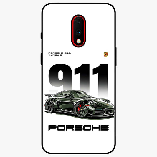 911 Turbo Dominance Glass Case showing clean flat back view with bold 911 sports car artwork and glossy glass finish.