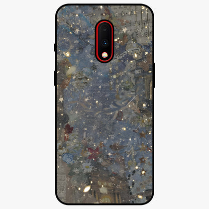 Aesthetic Astrolophia Glass Case showing flat back view with dreamy aesthetic design and glossy glass finish.