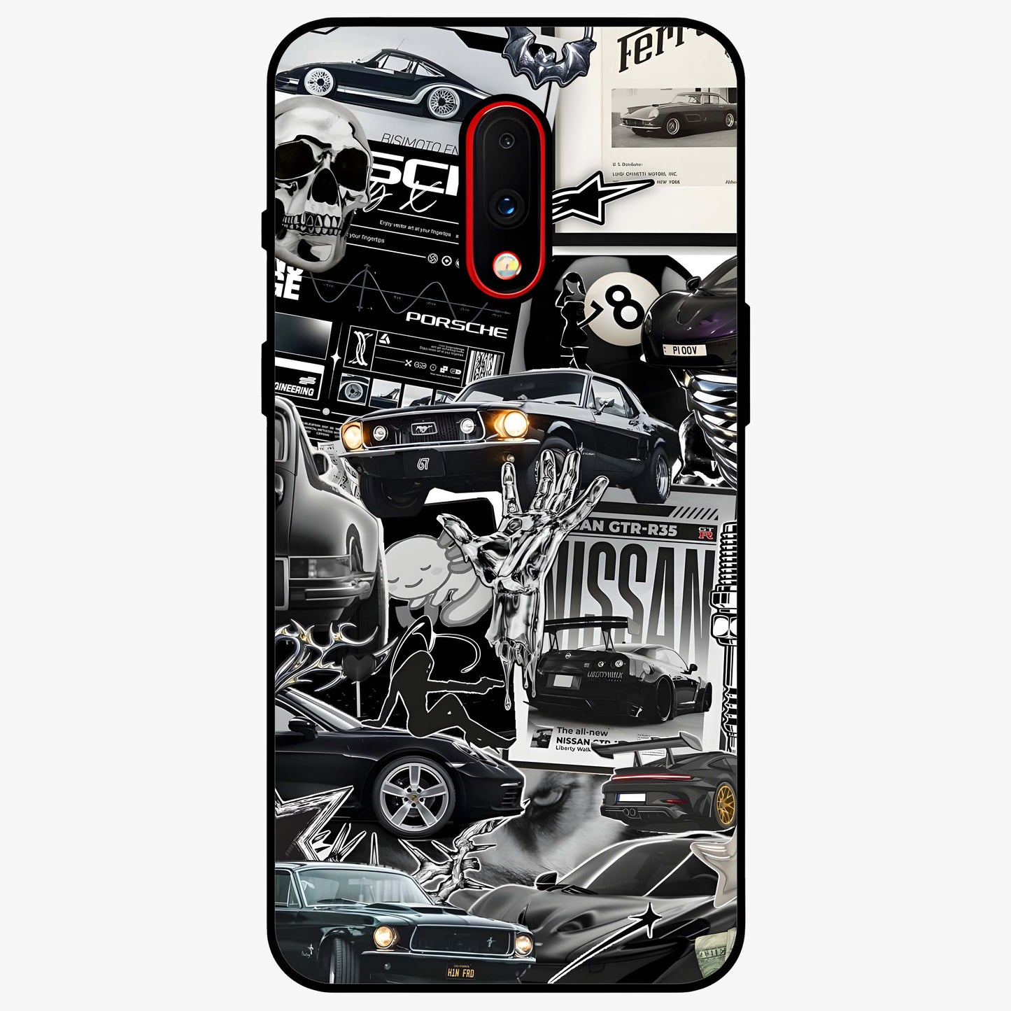 Aesthetic Dark Love Glass Case showing flat back view with dark romantic artwork and glossy glass finish.
