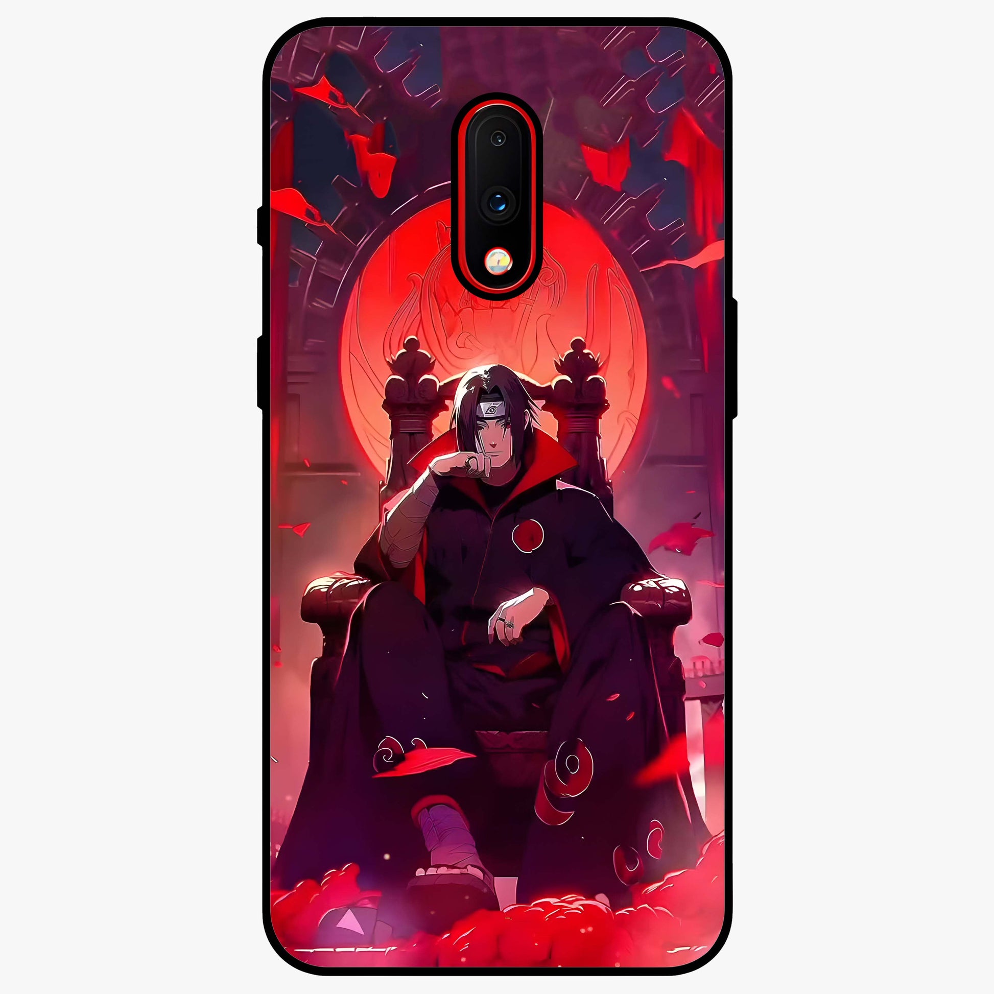 Blood Moon Sovereign Glass Case showing flat back view with mystical blood moon artwork and glossy glass finish.