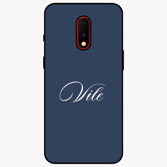 Blue Background Personalized Custom Name Glass Case showing flat back view with minimal blue background and custom name design.