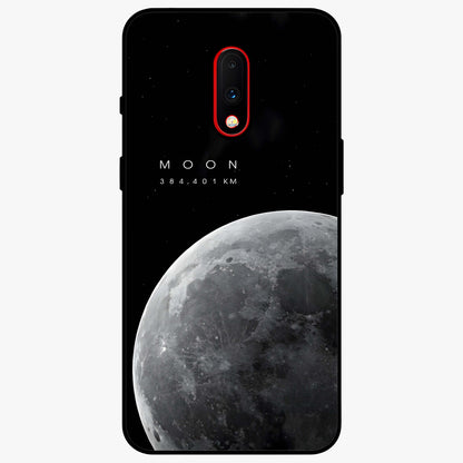 Cosmic Moon Glow Glass Case showing flat back view with glowing moon artwork and glossy glass finish.
