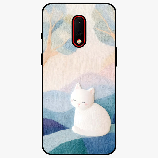 Cotton Dream Cat Glass Case showing flat back view with soft dreamy cat artwork and glossy glass finish.