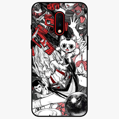 Crimson Chaos Panel Glass Case showing flat back view with bold crimson abstract artwork and glossy glass finish.
