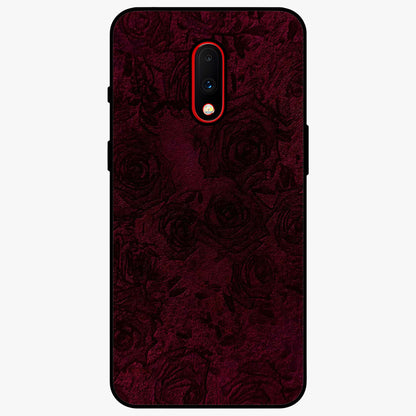 Crimson Fade Flow Glass Case showing flat back view with flowing crimson gradient artwork and glossy glass finish.