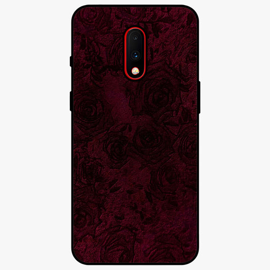 Crimson Fade Flow Glass Case showing flat back view with flowing crimson gradient artwork and glossy glass finish.