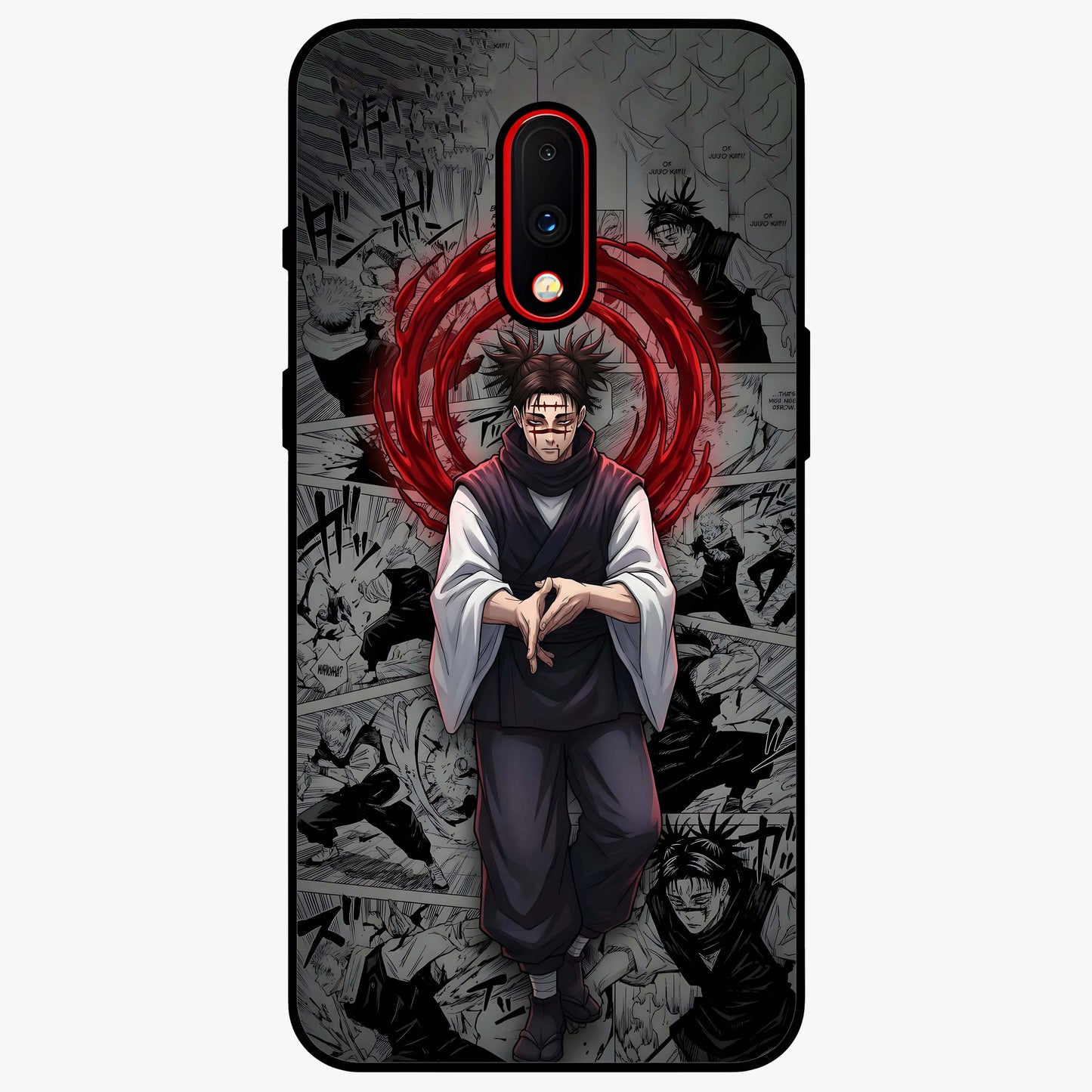 Cursed Ritual Ascension Glass Case showing flat back view with dark ritual themed artwork and glossy glass finish.