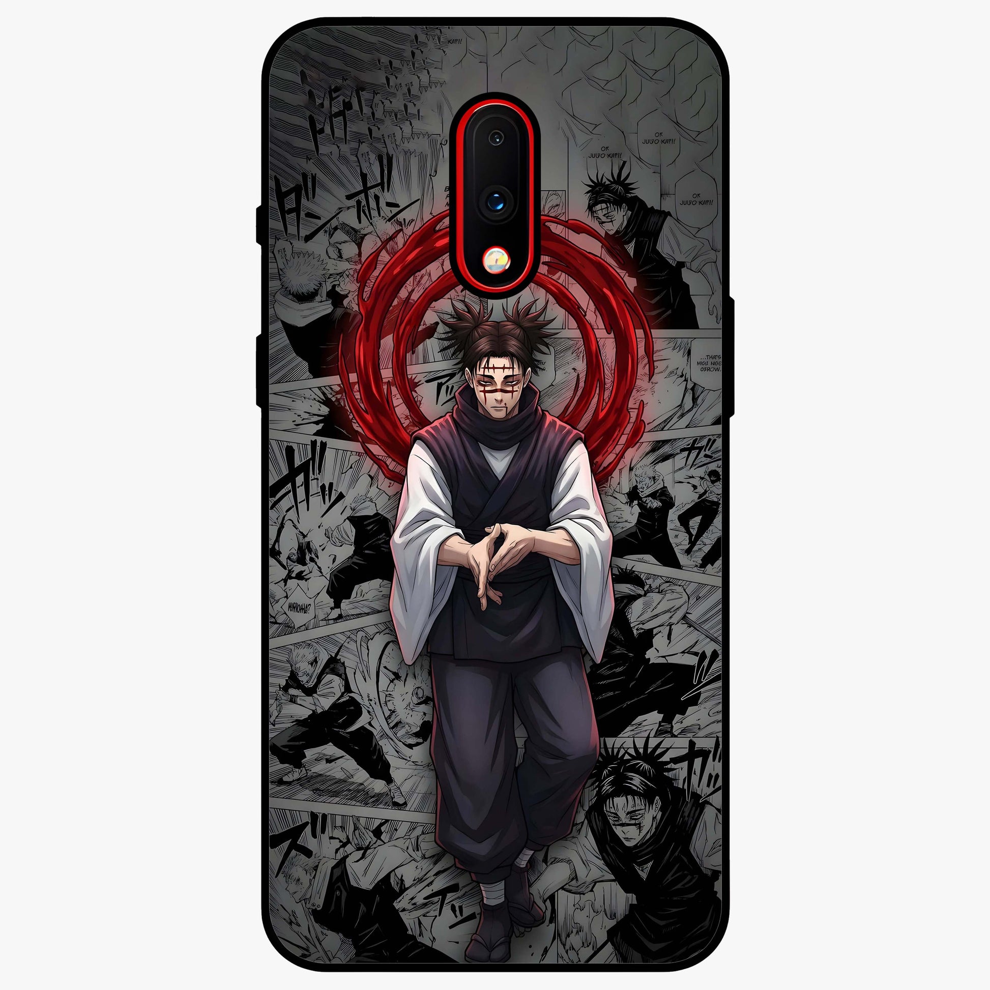 Cursed Ritual Ascension Glass Case showing flat back view with dark ritual themed artwork and glossy glass finish.