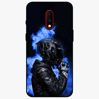 Cyber Sentinel Protocol Glass Case showing flat back view with futuristic cyber themed artwork and glossy glass finish.