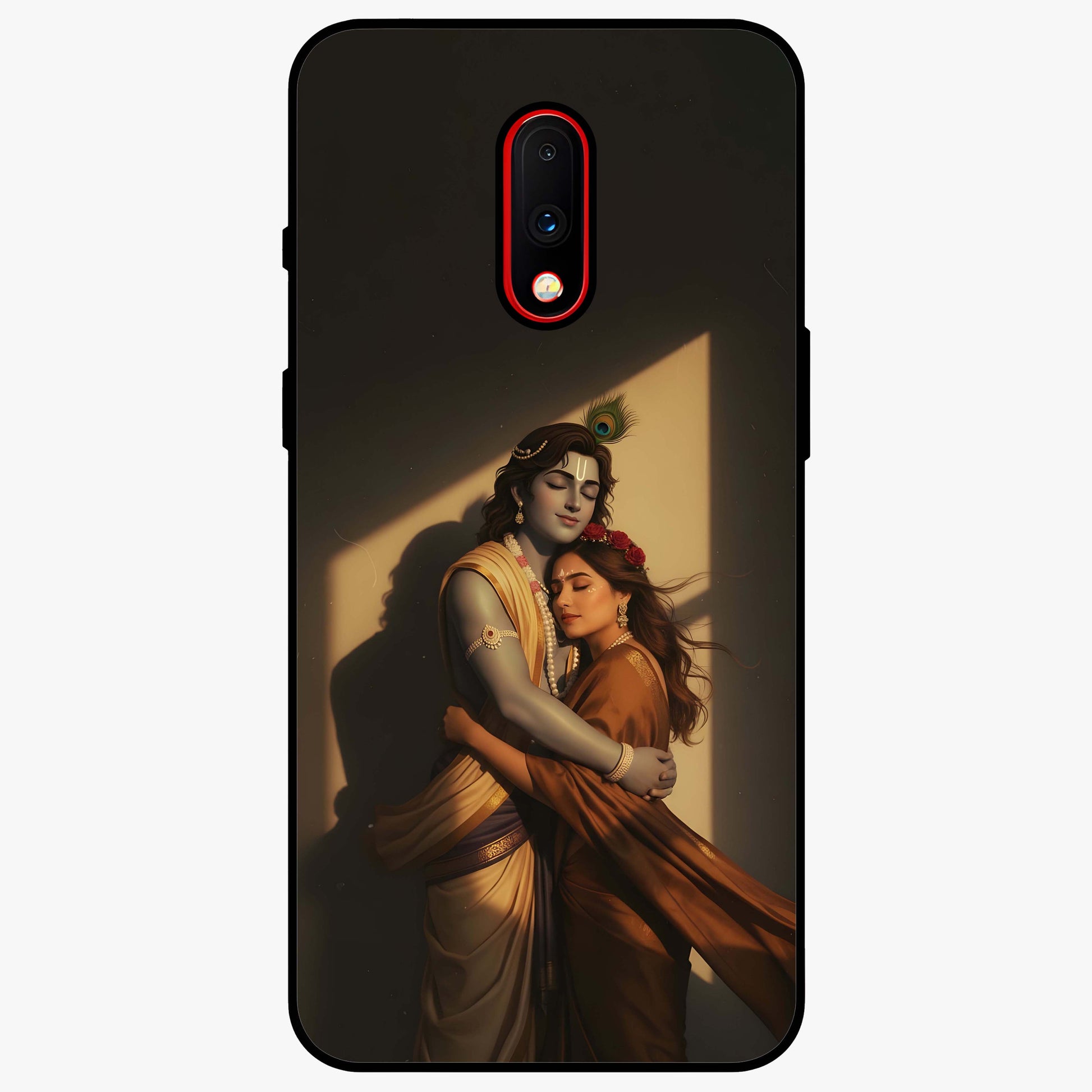 Divine Eternal Love Glass Case showing flat back view with spiritual love themed artwork and glossy glass finish.
