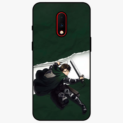 Emerald War Vanguard Glass Case showing flat back view with powerful warrior themed artwork and glossy glass finish.