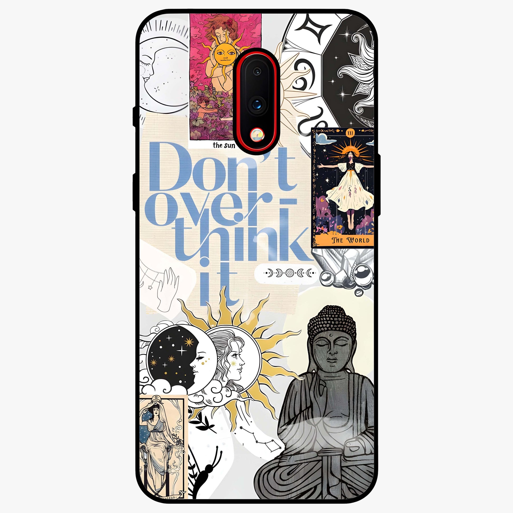 Ethereal Thoughts Glass Case showing flat back view with dreamy artistic artwork and glossy glass finish.