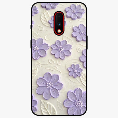 Floral Wall Art With Purple Flowers Glass Case showing flat back view with purple flower artwork and glossy glass finish.