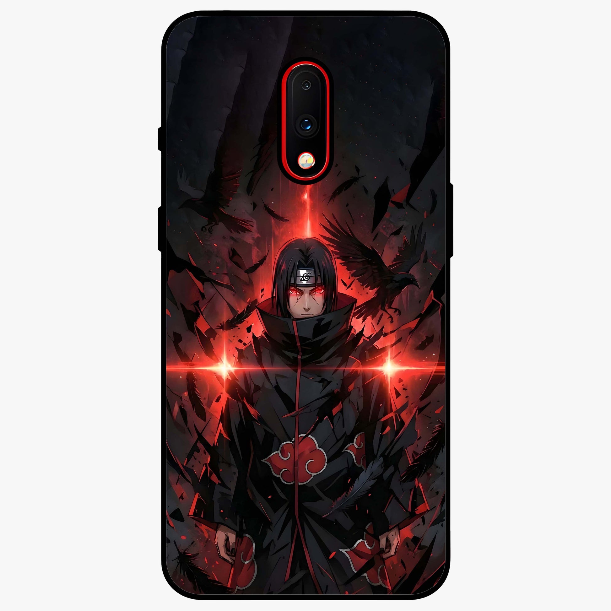 Focus Mode On Glass Case showing flat back view with bold motivational typography design and glossy glass finish.