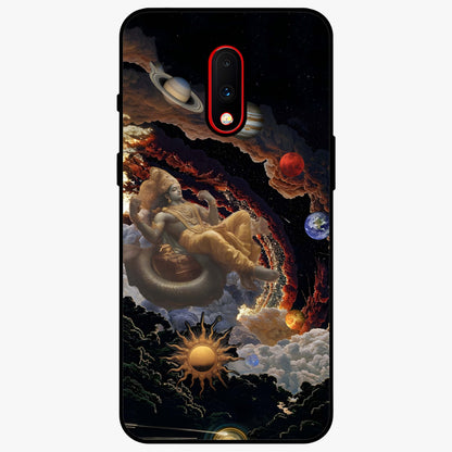 Galactic Divine God Glass Case showing flat back view with divine cosmic themed artwork and glossy glass finish.