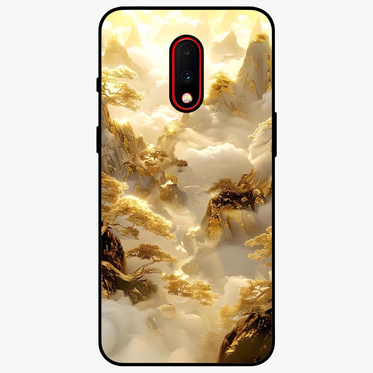 Gates Of Illumination Glass Case showing flat back view with mystical illuminated gate artwork and glossy glass finish.