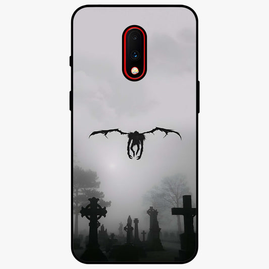 Graveyard Shadow Descent Glass Case showing flat back view with dark graveyard themed artwork and glossy glass finish.