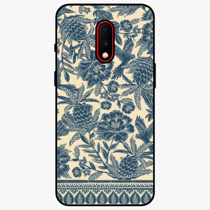 Heirloom Wild Bloom Glass Case showing flat back view with vintage inspired wild flower artwork and glossy glass finish.