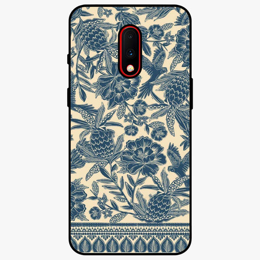 Heirloom Wild Bloom Glass Case showing flat back view with vintage inspired wild flower artwork and glossy glass finish.