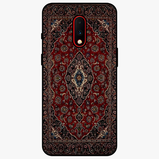 Heritage Carpet Royale Glass Case showing flat back view with ornate Persian carpet inspired pattern and glossy glass finish.