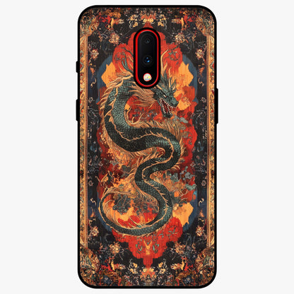 Inferno Dragon Soul Glass Case showing flat back view with fiery dragon artwork and glossy glass finish.
