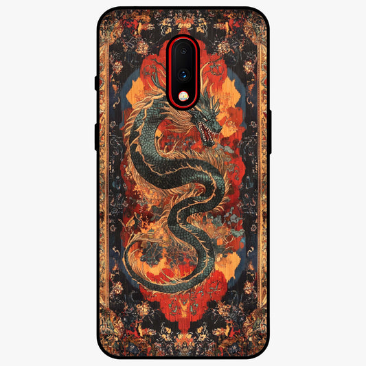 Inferno Dragon Soul Glass Case showing flat back view with fiery dragon artwork and glossy glass finish.