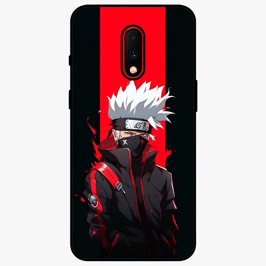 Kakashi Scarlet Shadow Glass Case showing flat back view with powerful anime ninja artwork and glossy glass finish.