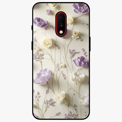 Lilac Breeze Harmony Glass Case showing flat back view with soft lilac themed artwork and glossy glass finish.
