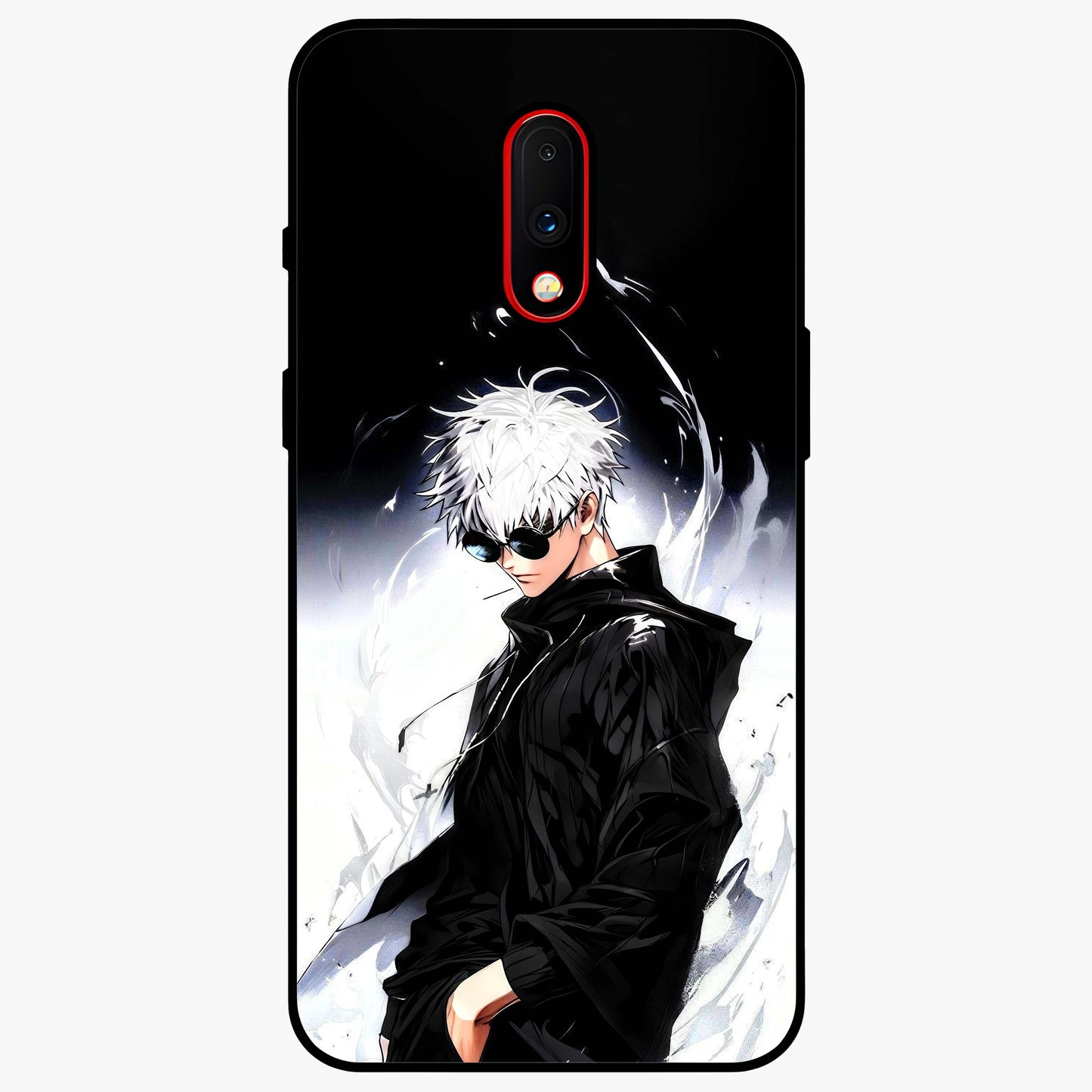 Limitless Shadow King Glass Case showing flat back view with powerful shadow warrior artwork and glossy glass finish.