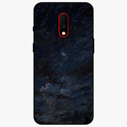 Lunar Veil Silence Glass Case showing flat back view with mystical moon veil artwork and glossy glass finish.