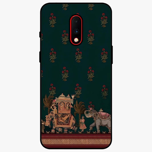 Macmerise Glass Case showing flat back view with stylish modern artwork and glossy glass finish.