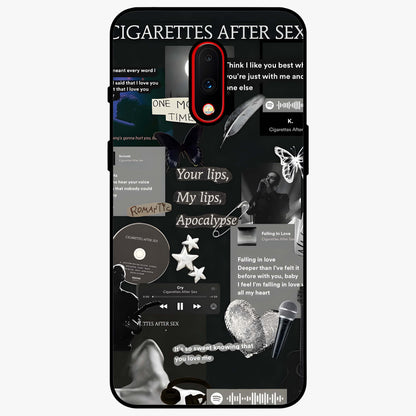 Midnight Love Echo Glass Case showing flat back view with romantic midnight themed artwork and glossy glass finish.