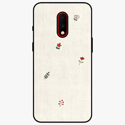 Minimal Petal Whispers Glass Case showing flat back view with soft minimal floral artwork and glossy glass finish.
